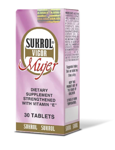 Sukrol Vigor Para Mujeres Suplemento Dietético Con Vitamina E - 30 Tabletas